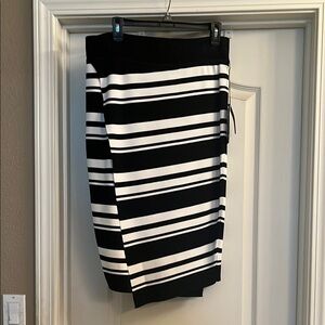 Black and White Striped Skirt